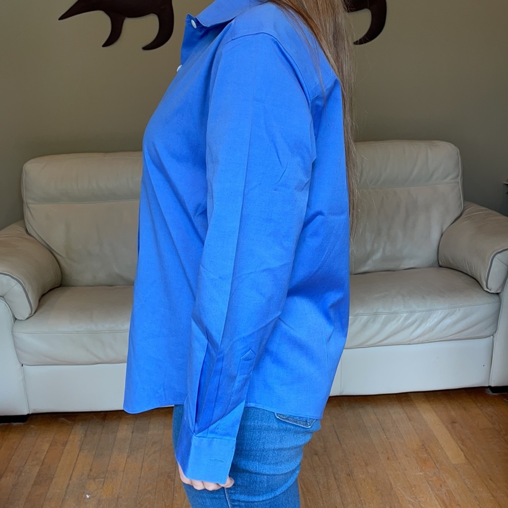 Talbots Blue Wrinkle-Resistant Button Down - image 5